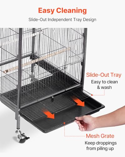 VEVOR Animal Cage in 18.0"L x 18.0"W x 30.0"H, Black