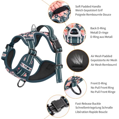 HEELE Animal Harness in S, Flower Blackish Green