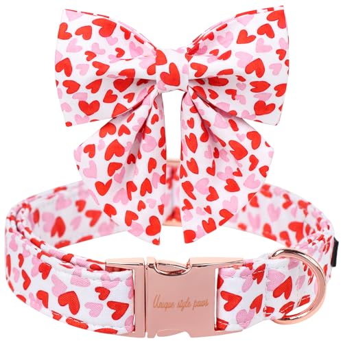 Unique style paws Animal Collar in S, heart-bowtie