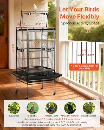 VEVOR Animal Cage in 32.7"L x 31.1"W x 82.7"H, Black