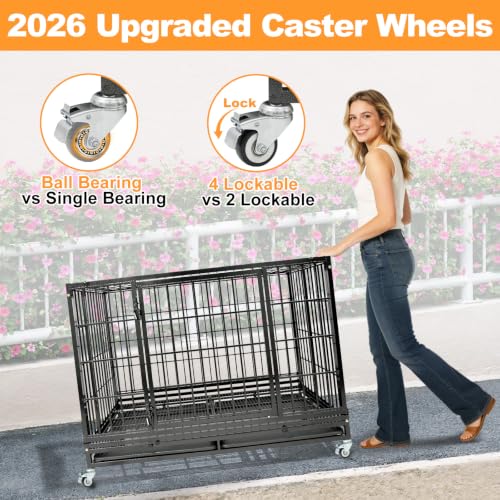 Homey Pet Animal Cage in 46.5"L x 28.5"W x 35.0"H, Black