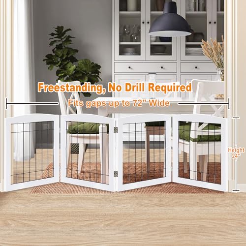 LZRS Temporary Gate in 24"Height-4 Panel, White
