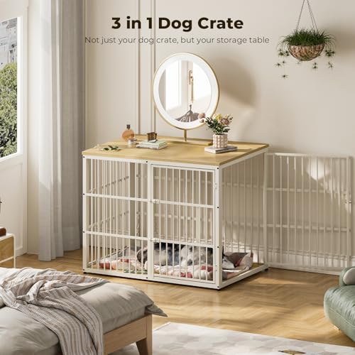 Lyromix Animal Cage in 47.2"L x 29.1"W x 37.6"H, Natural Beech