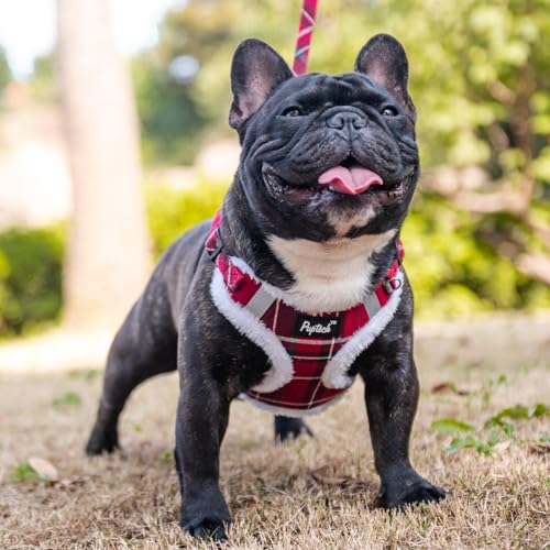 PUPTECK Animal Harness in L (25-33lbs, Chest 20"-25"), #3 Red(Plush Plaid)