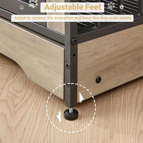 Rovibek Animal Cage in 38.9"L x 25.2"W x 27.2"H, Brown