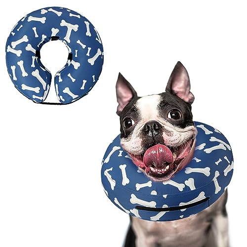 Supet Animal Recovery Collar Cone in S(Neck 7"-9.5"), T Bone Navy