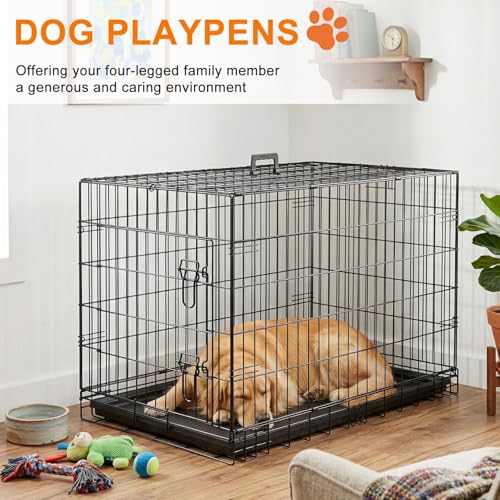 FDW Animal Cage in 36.0"L x 22.0"W x 24.0"H, Black