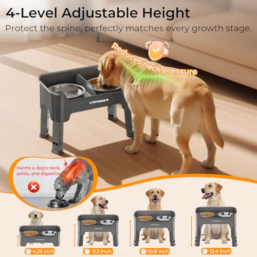 URPOWER Pet Feeder in Medium, Grey