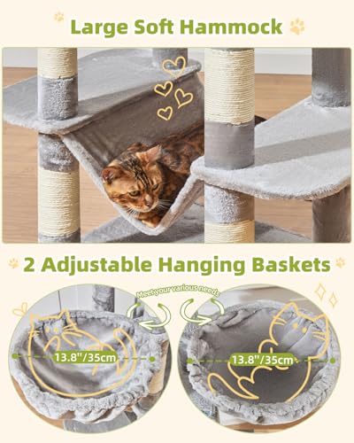 Taoqimiao Pet Activity Structure in 76 inch, Light Gray