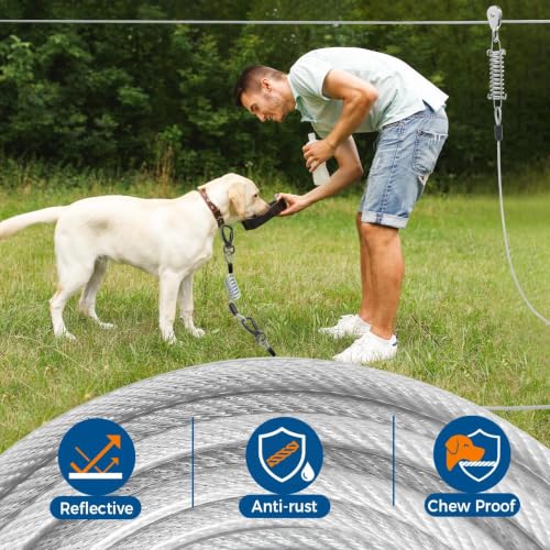 Duckygoo Leash in 50FT+10FT,250LBS, Silver