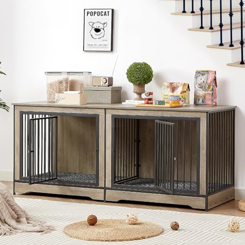 Rovibek Animal Cage in 38.9"L x 25.2"W x 27.2"H, Brown