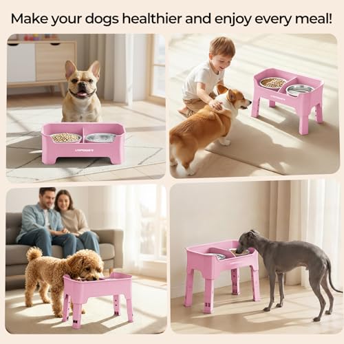 URPOWER Pet Feeder in Small, Pink