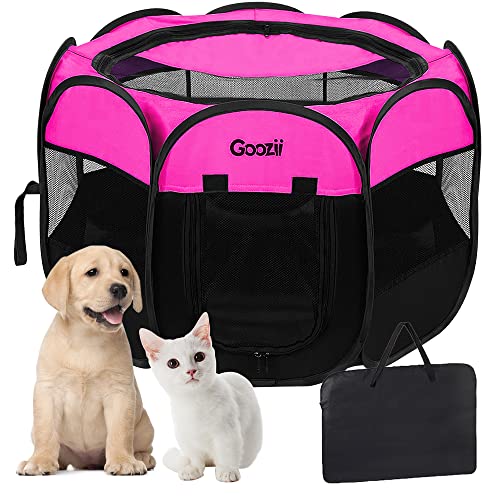 Goozii Pet Playpen in S [29" x 29" x 17"], Pink