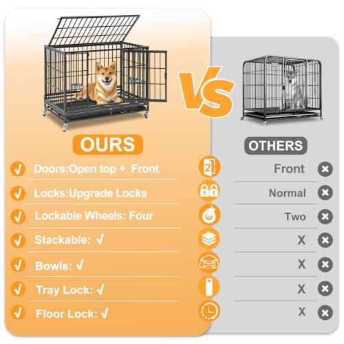 Homey Pet Animal Cage in 37"L x 22.5"W x 29.5"H - 3 Tiers - 3 Pack, Black