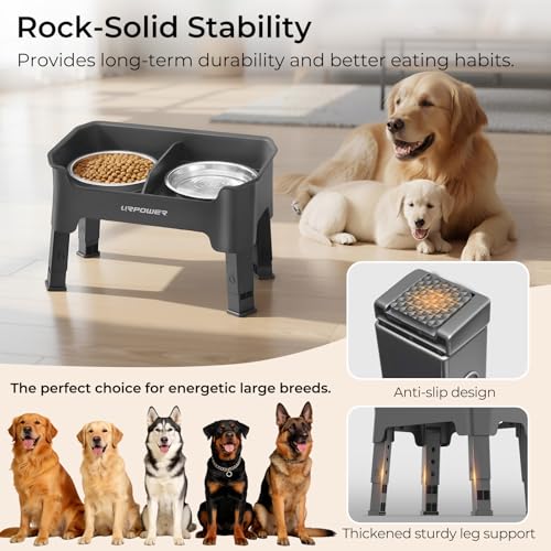 URPOWER Pet Feeder in Medium, Grey