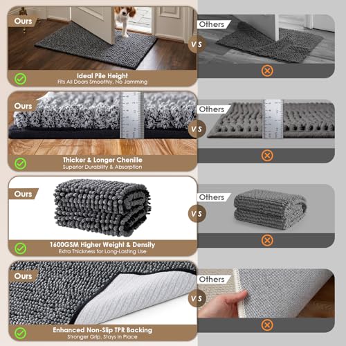 EHEYCIGA Pet Bed Mat in 24x16inch, Dark Grey
