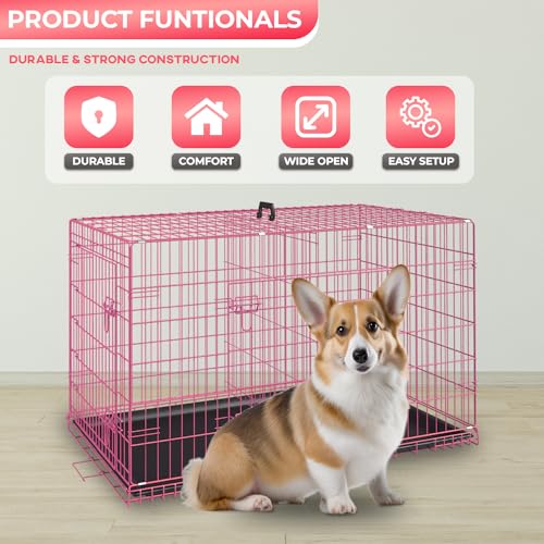 FDW Animal Cage in 24.0"L x 16.0"W x 19.0"H, Pink