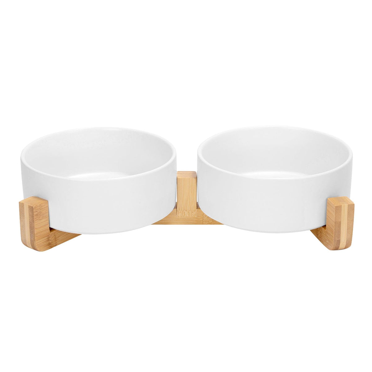 SPUNKYJUNKY Pet Feeder in 5 cups, White × 2