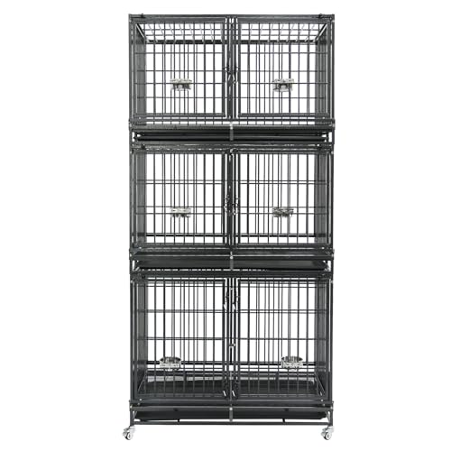 Homey Pet Animal Cage in 42.5"L x 28.0"W x 88.0"H, Black