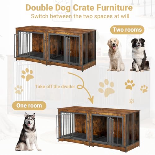 Rovibek Animal Cage in 75.0"L x 27.0"W x 32.0"H, Brown