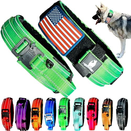 DEZIZEUSK9 Animal Collar in 16-25 INCH, NEONGREEN-COBVEL2