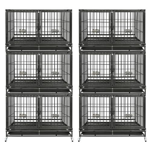 Homey Pet Animal Cage in 43.0"L - 3 Tiers - 2P, Black