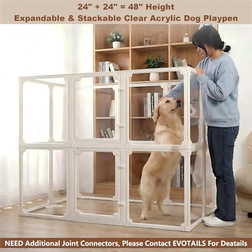 EVOTAILS Pet Playpen in 24", White