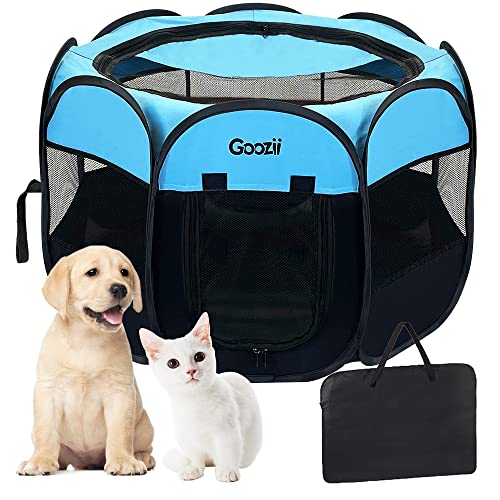 Goozii Pet Playpen in S [29" x 29" x 17"], Blue