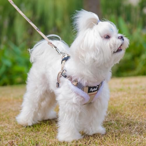 PUPTECK Animal Harness in XS (9-13lbs, Chest 14"-16"), #3 Beige(Plush Plaid)