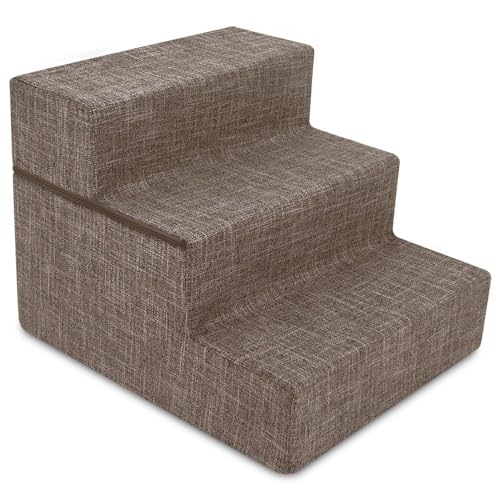Best Pet Supplies Animal Stair in H: 16.5 Inches (Foldable), Brown Linen