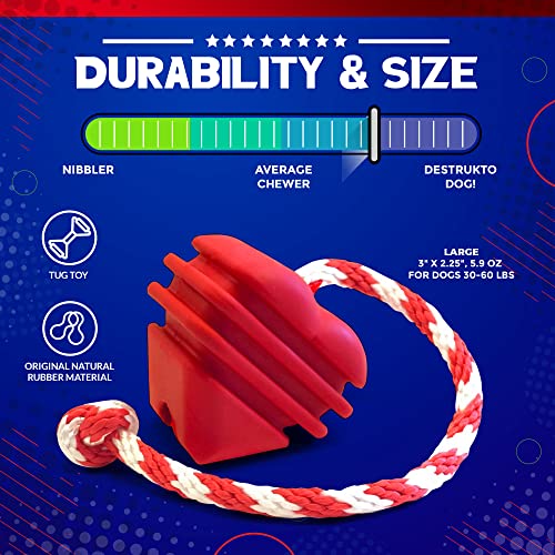 SodaPup Pet Toy in Large, Heart on a String Red