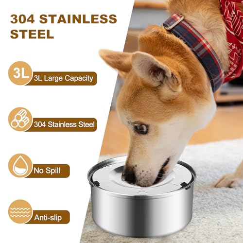 LQPBDFDC Animal Water Dispenser in Round, silver