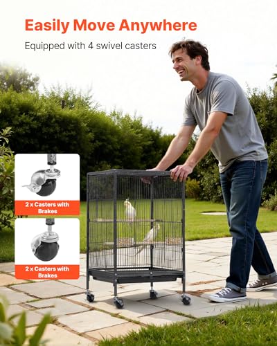 VEVOR Animal Cage in 18.0"L x 18.0"W x 30.0"H, Black
