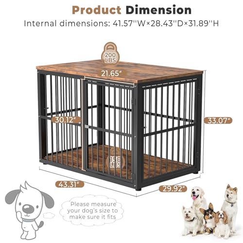 Lyromix Animal Cage in 43.3"L x 29.9"W x 33.1"H, Brown