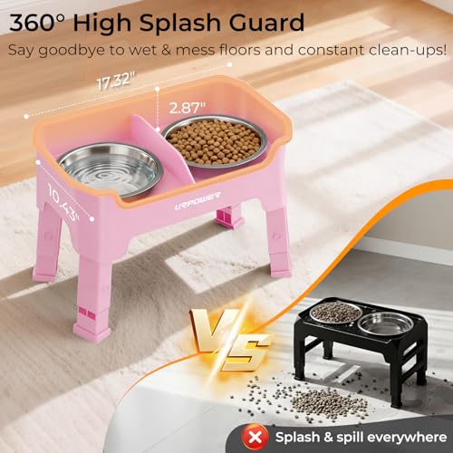 URPOWER Pet Feeder in Medium, Pink