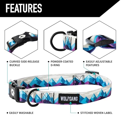 Wolfgang Man & Beast Animal Collar in Small (5/8 Inch x 8-12 Inch), RockyPeaks Print