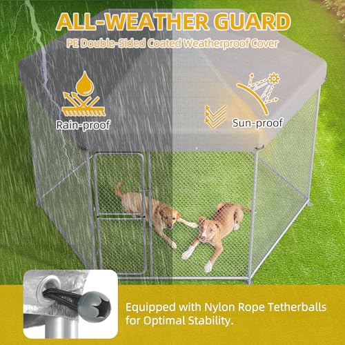 DWVO Animal Cage in 9.8 × 8.2 × 6.2 FT, Silver