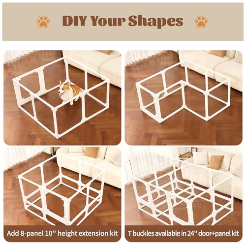 EVOTAILS Pet Playpen in 24", White