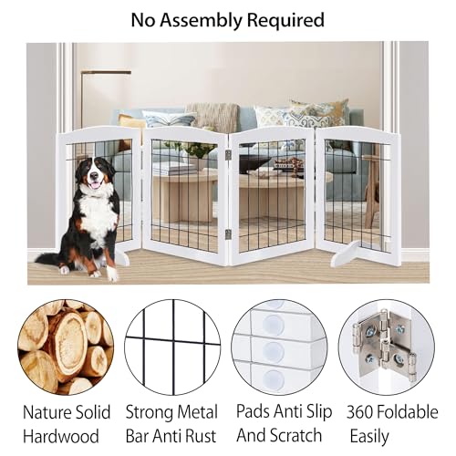 LZRS Temporary Gate in 30"Height-4 Panel, White