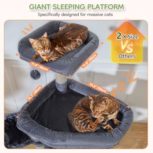 Taoqimiao Pet Activity Structure in 79 inch, Smoky Gray
