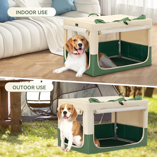 A 4 Pet Animal Cage in 30.0"L x 20.0"W x 19.0"H, Green+Beige