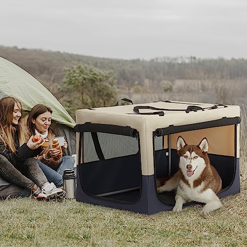 A 4 Pet Animal Cage in 30.0"L x 20.0"W x 19.0"H, Blue+Beige