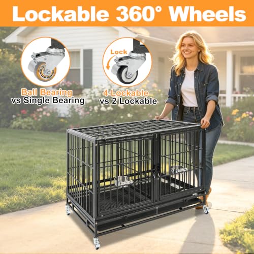 Homey Pet Animal Cage in 43.0"L x 28.0"W x 29.0"H, Black