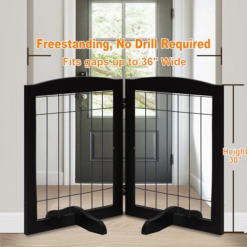 LZRS Temporary Gate in 30"Height-2 Panel, Black