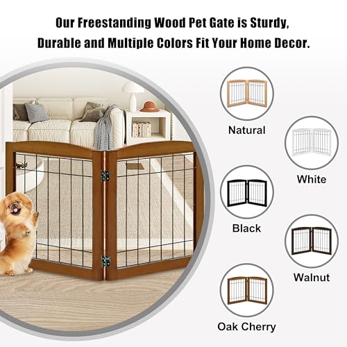 LZRS Temporary Gate in 24"Height-2 Panel, Oak Cherry