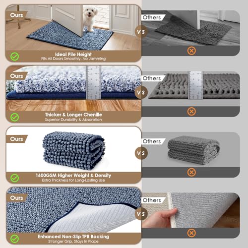 EHEYCIGA Pet Bed Mat in 24x16inch, Navy Blue