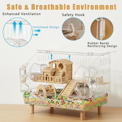WflamaS Animal Cage in 18.0"L x 11.0"W x 14.6"H, Clear