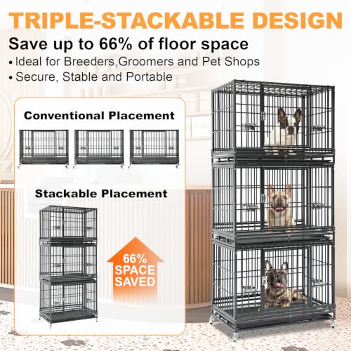 Homey Pet Animal Cage in 36.6"L x 22.4"W x 29.1"H, Black