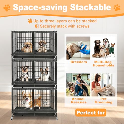 Homey Pet Animal Cage in 43.0"L x 28.0"W x 29.0"H, Black