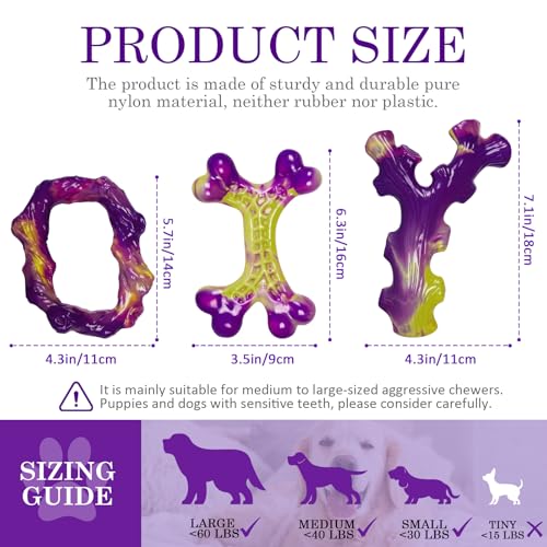 Frienhund Pet Toy in 3 Pack, Purple